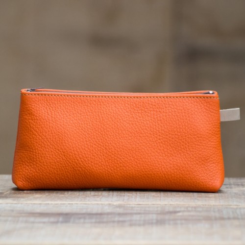 TROUSSE CUIR ORANGE | L'écolière